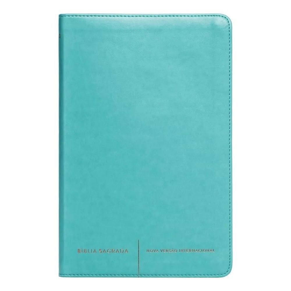 Bíblia Sagrada Nvi Slim Luxo Verde Água Tiffany, De No