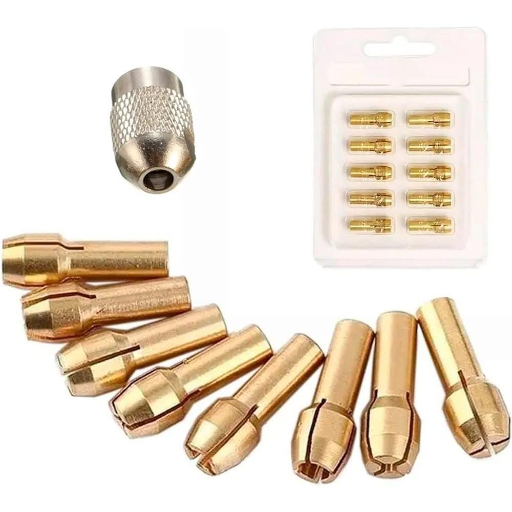 3X Kit 10 Un. Ponteira + Mandril Adaptador Mini Micro Retifi