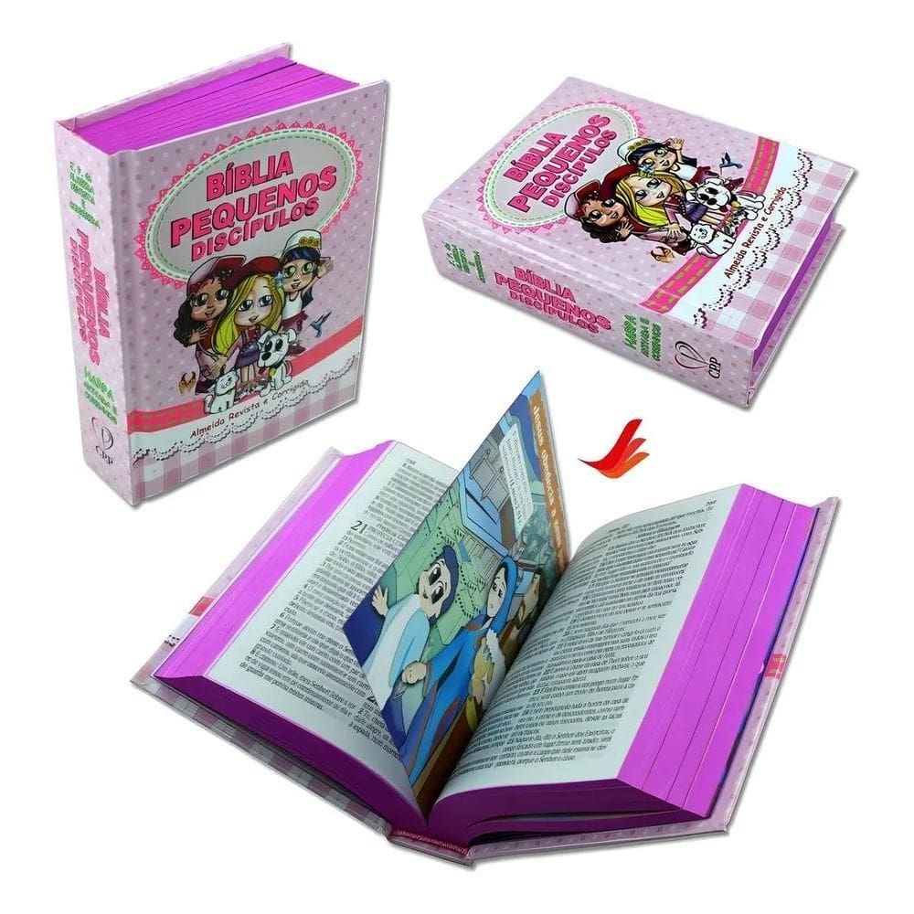 3X Bíblia Infantil Pequenos Discípulos Harpa Meninas