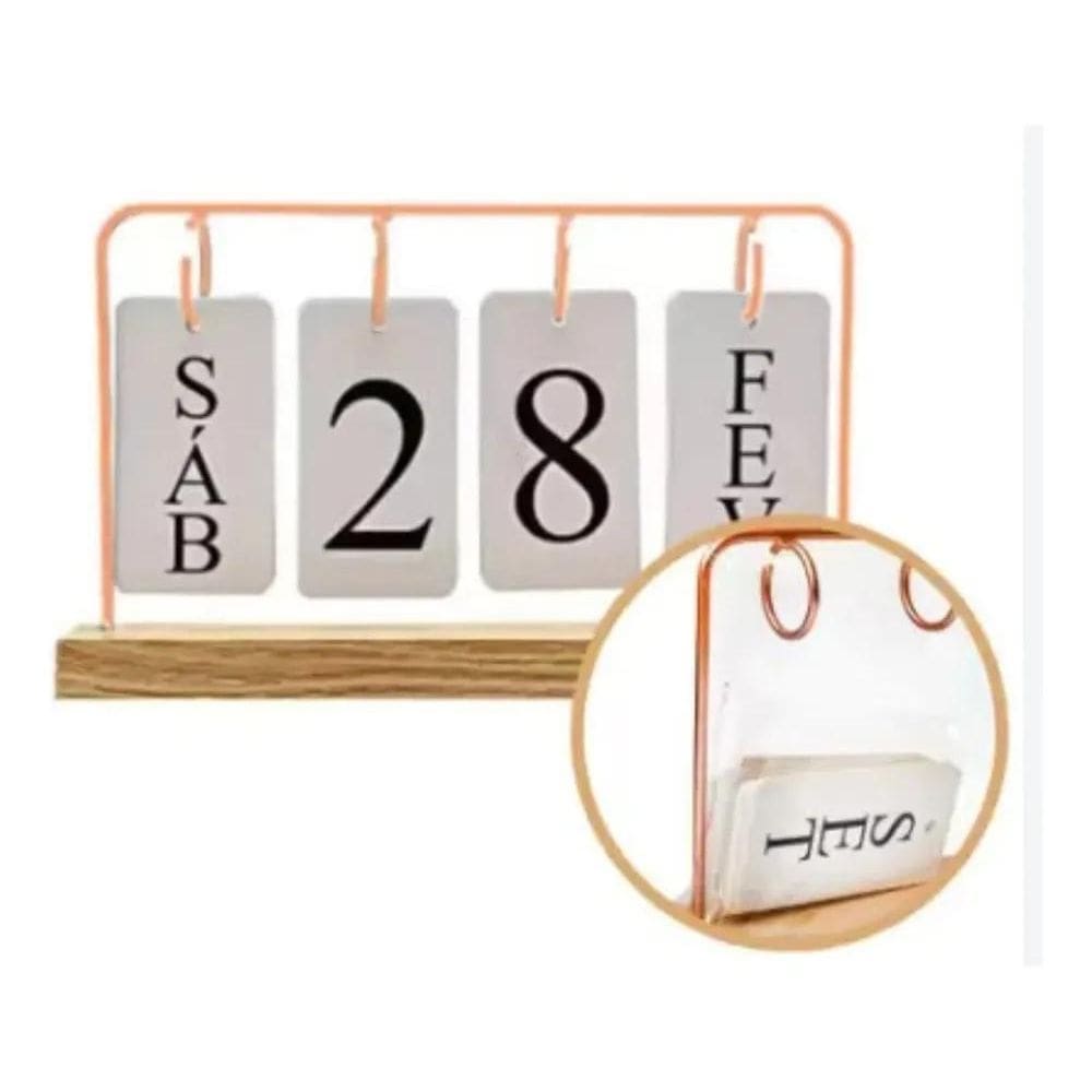 3X Calendário De Mesa Decorativo Argola