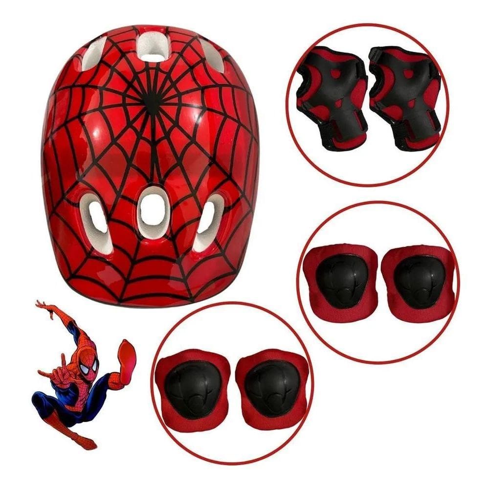 3X Kit De Proteção Bike Infantil Com Capacete Homem Cores