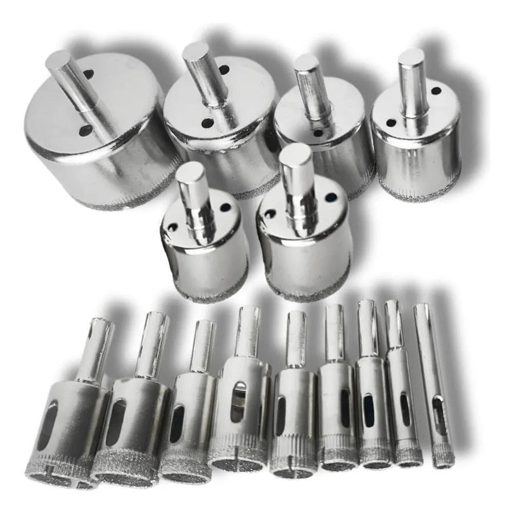 3X Serras Copo Diamantadas Vidro Ceramica 6-50Mm 15 Peças Fo