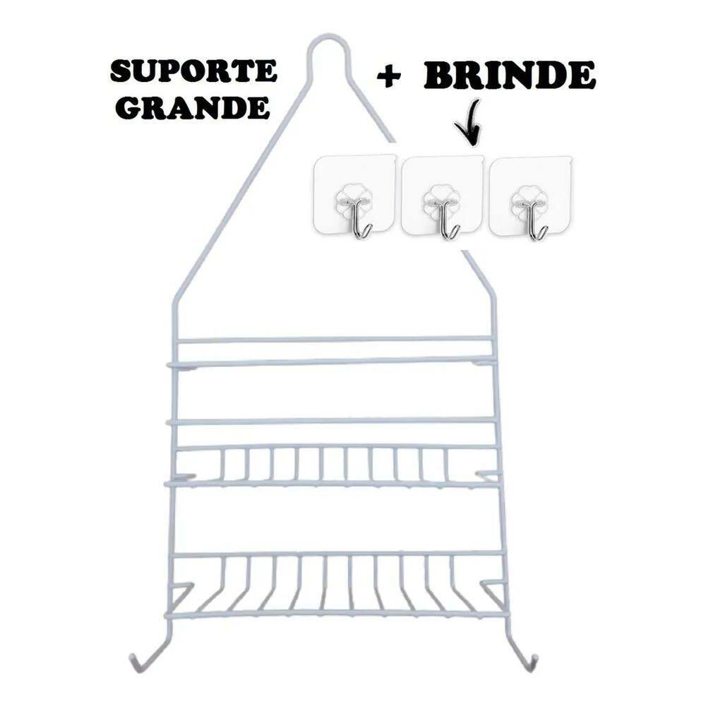 3X Suporte Porta Shampoo 2 Andares Grande Registro Banheiro