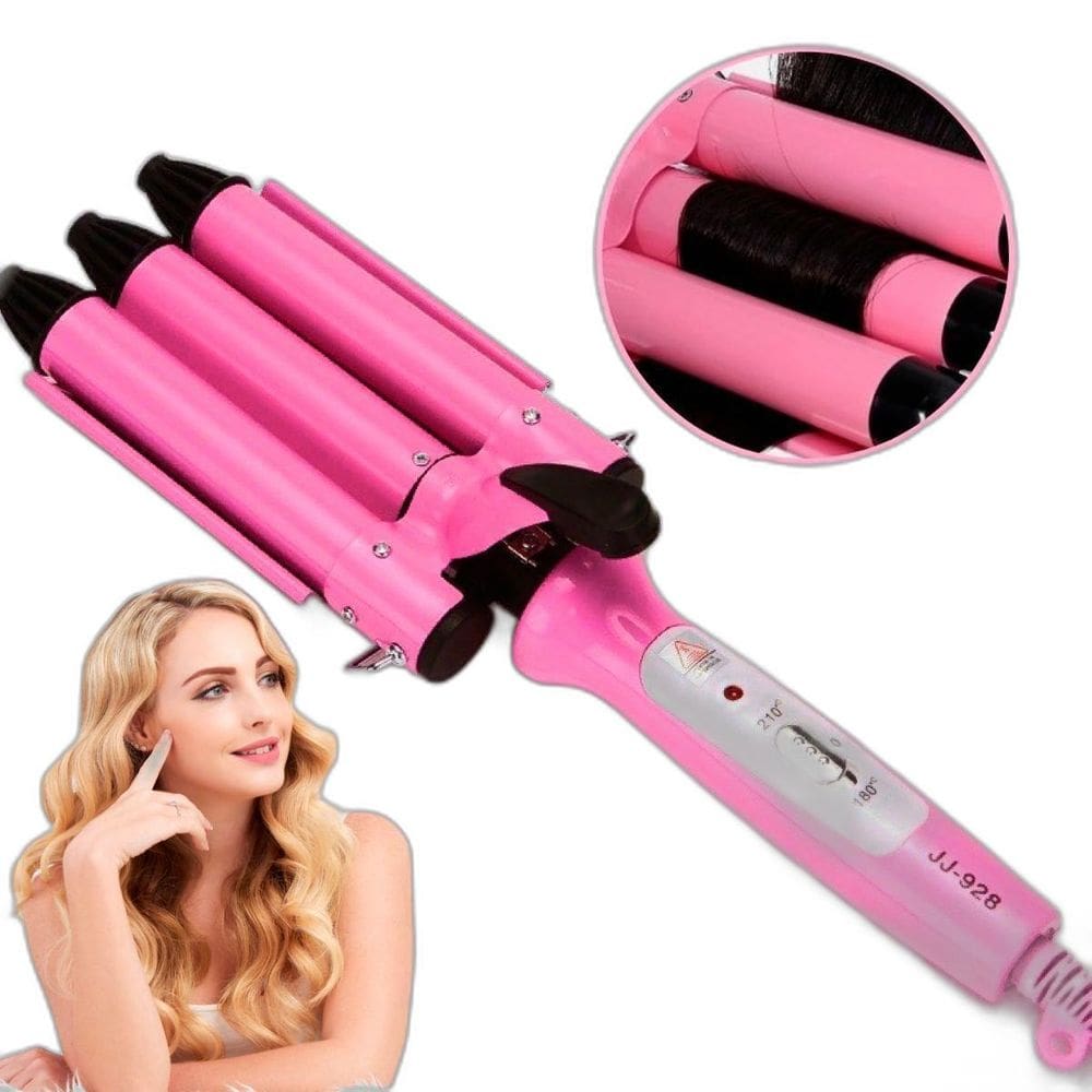 Ondulador Tri-Onda Profissional Rosa Bivolt 25Mm Cerâmica