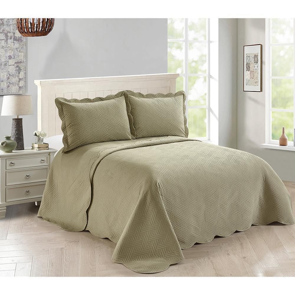 Colcha Prisma Casal 2,20 X 2,40M 3 Peças Camesa Bege