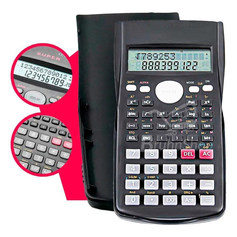 Calculadora Científica De 12 Dígitos 240 Funções Logaritmo E