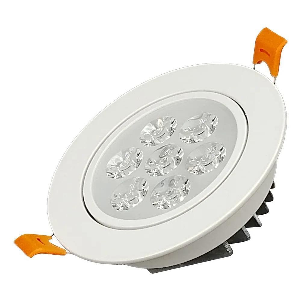 3X Spot Led 7W Embutir Smd Redondo De Alumínio Bivolt