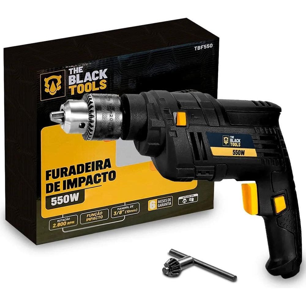 3X Furadeira Elétrica De Impacto 550W 3/8 10Mm Profissional