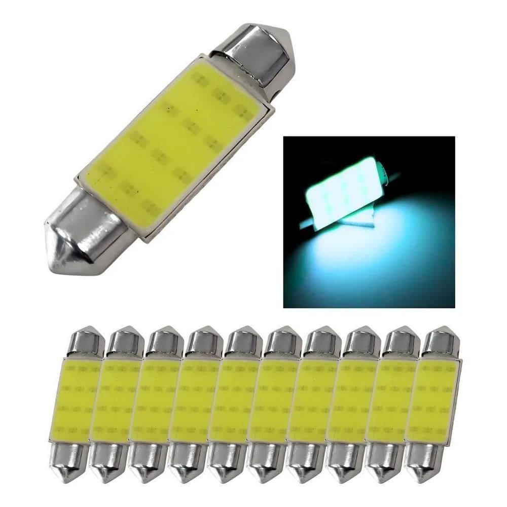 3X Kit 10 Lampada Torpedo Cob Led Cristal 31 36 39 41 M Atac