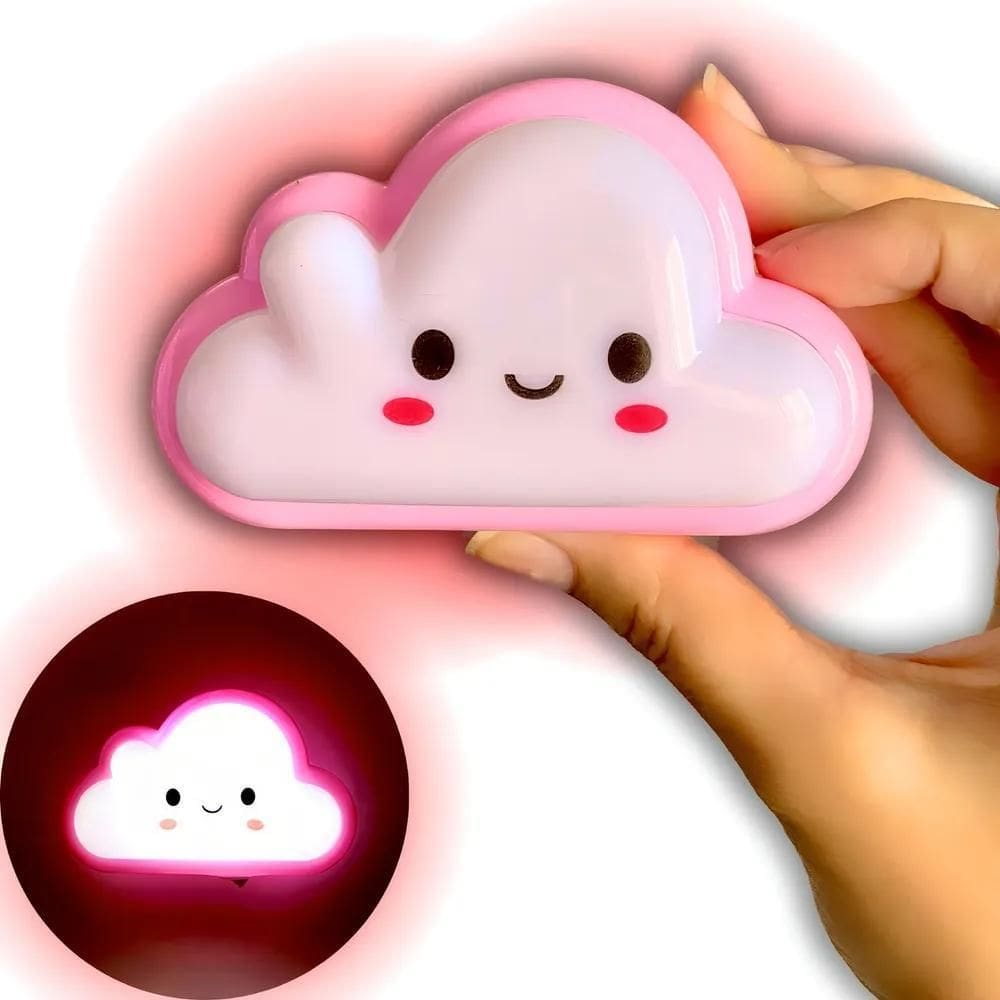 3X Abajur Mini Luminária Infantil Nuvem Led Tomada Quarto Ro