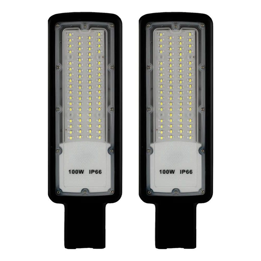 3X Kit 2 Luminária Led Para Poste 100W Iluminação Publica Sm