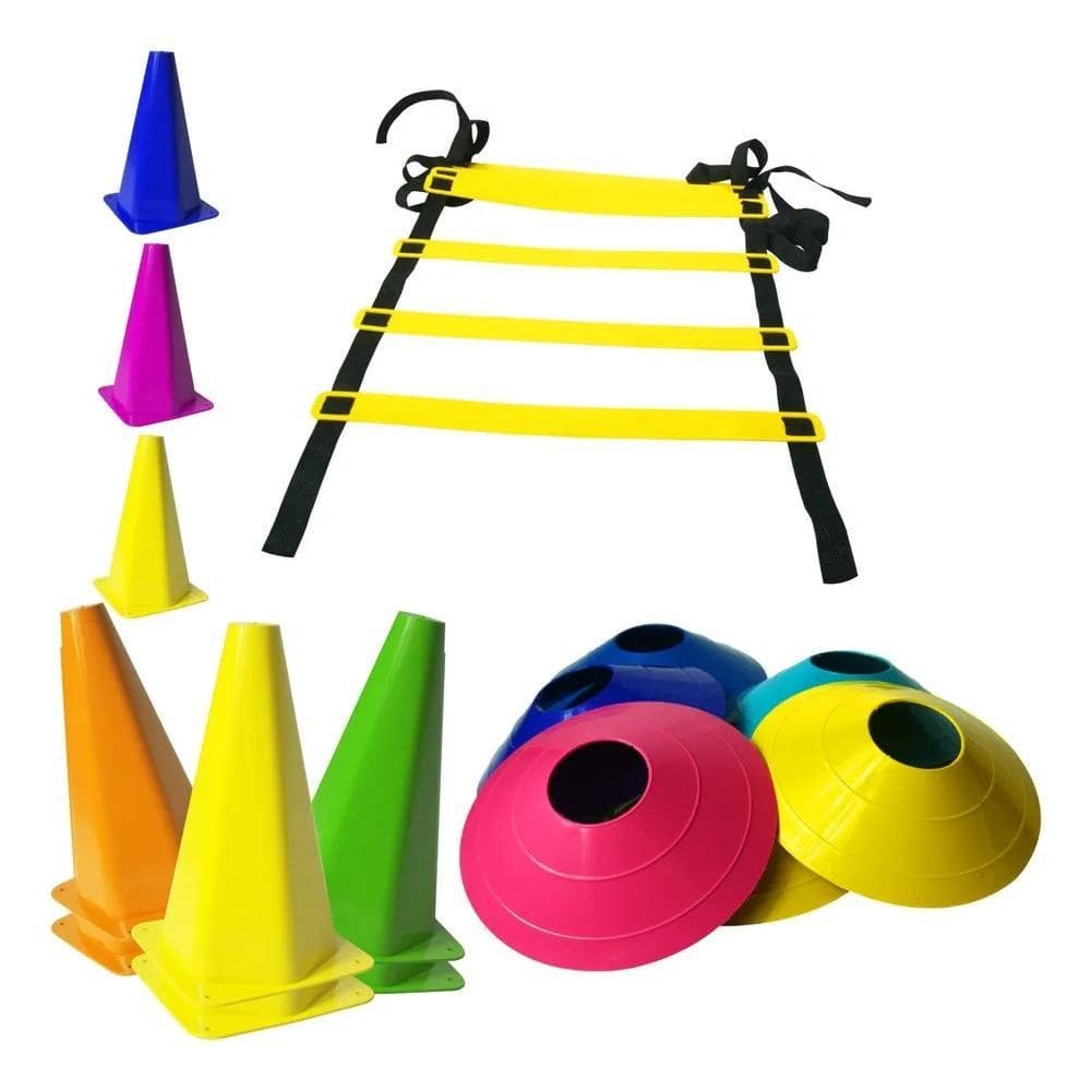 3X Kit Escada Agilidade Treinamento Funcional Com 21 Itens