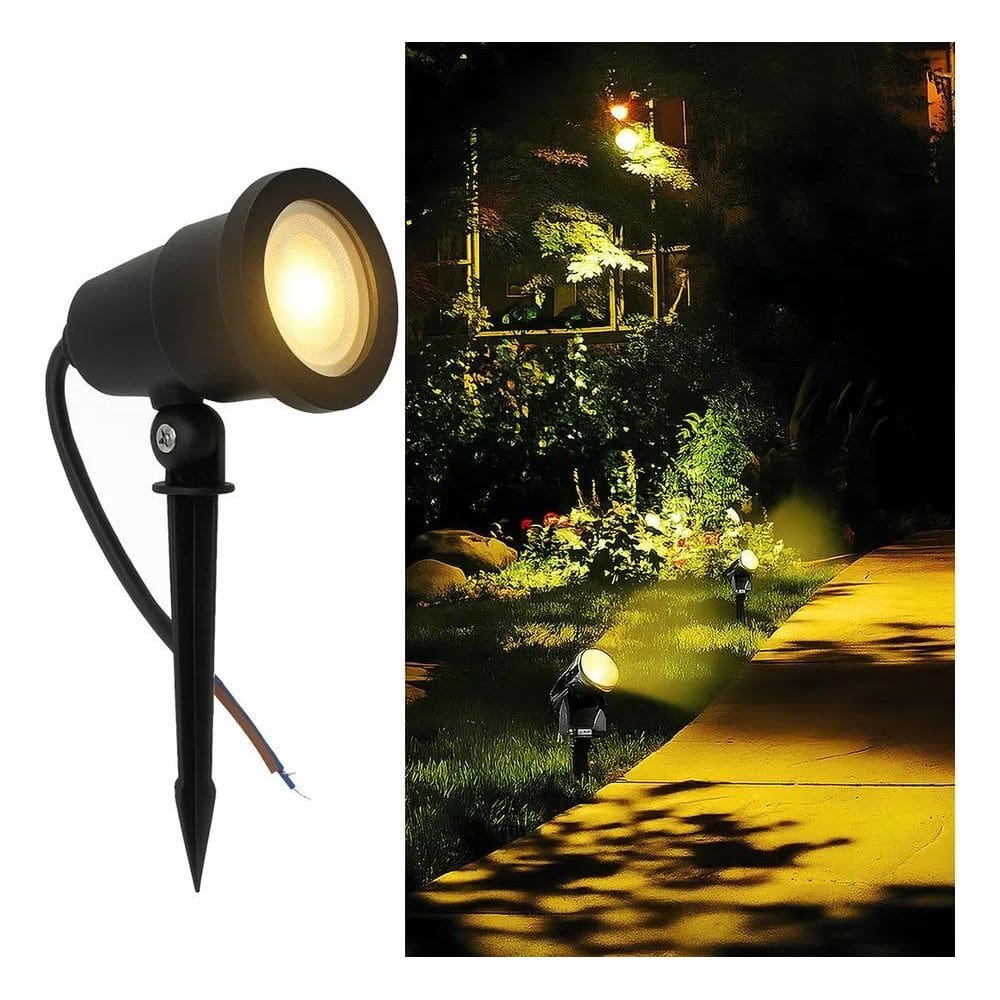 3X Espeto Led Jardim Prova D`Água Branco Quente 3000K 7W Cor