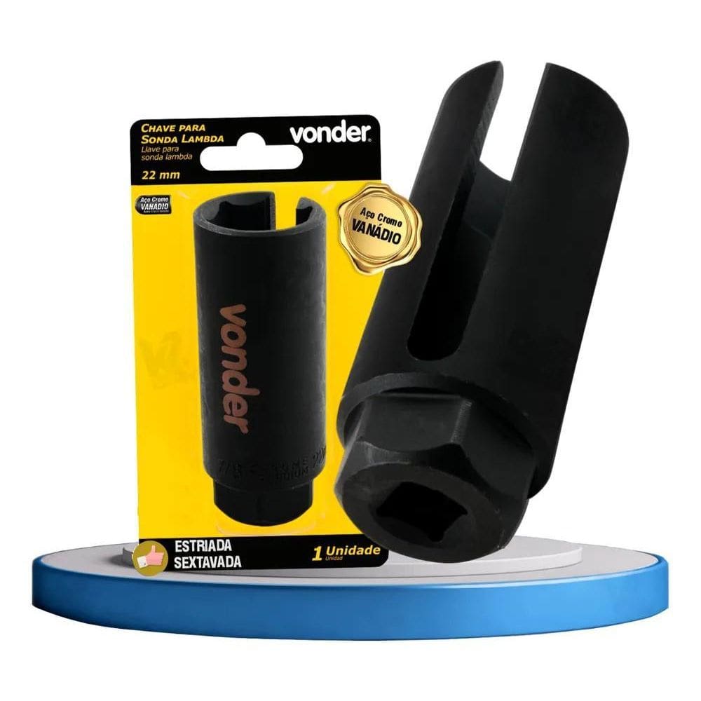 3X Chave Soquete Sonda Lambda Sextavada Aberta Estriada 22Mm