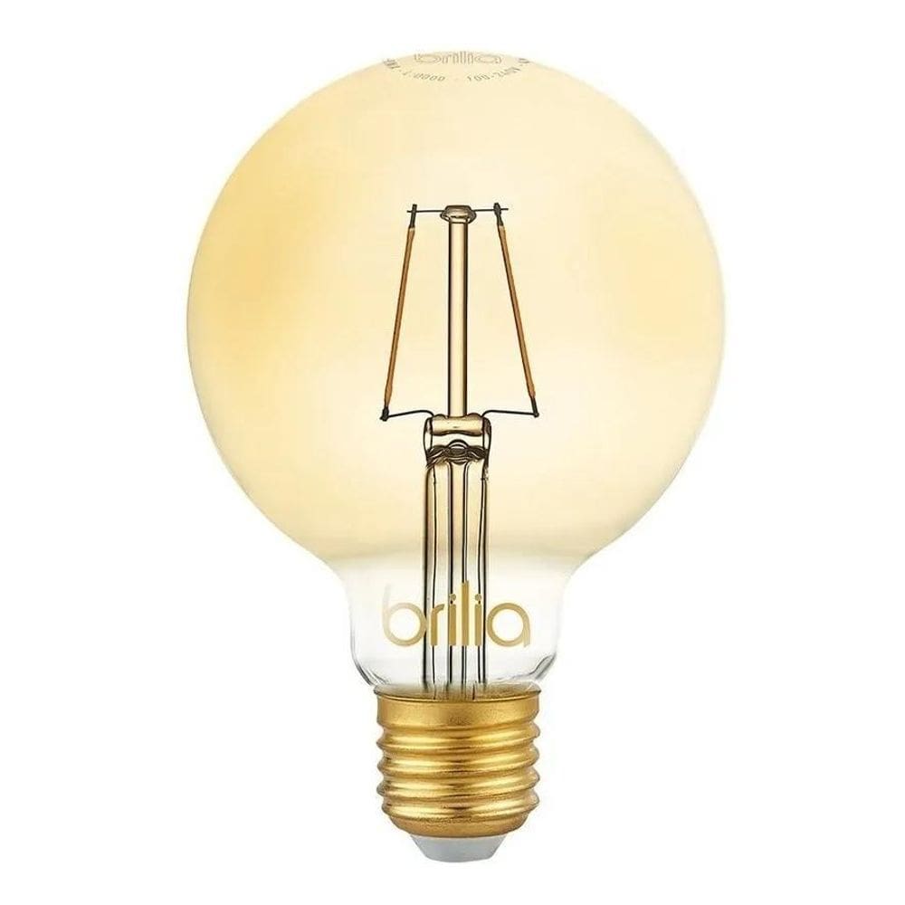 3X Lâmpada Filamento Led G95 2,5W 2000K Amarelo Vintage Bril