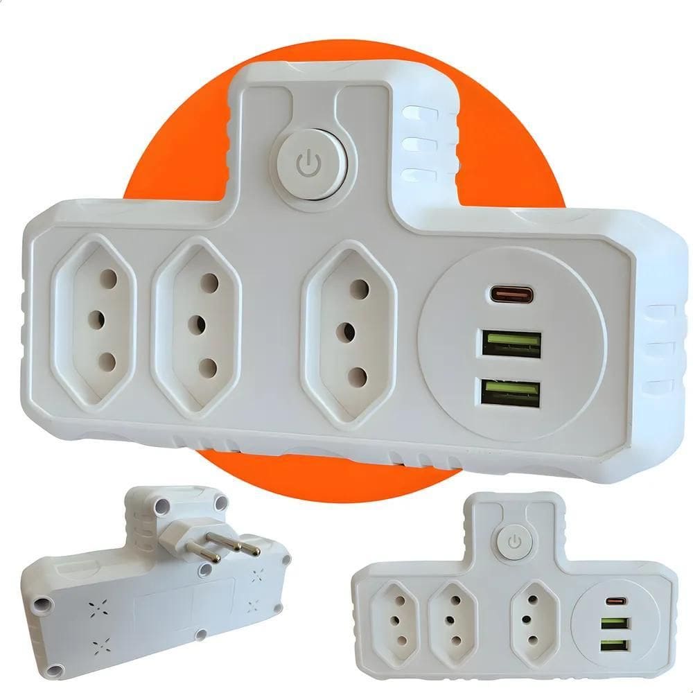 3X Benjamim Adaptador Universal Tomada Usb Tipo C Filtro Lin