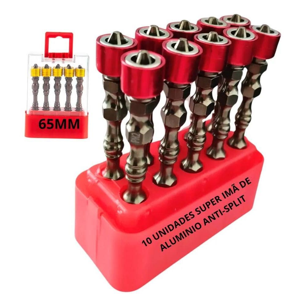 3X Jogo Ponteira Bits Ph2 Imantado Limitador Parafusar Drywa