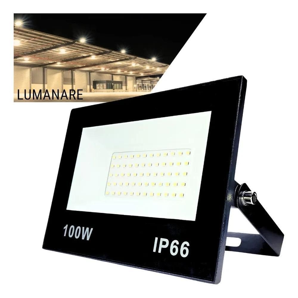 Refletor Led Holofote 100W Luz Branco-Quente 3000K Resistent