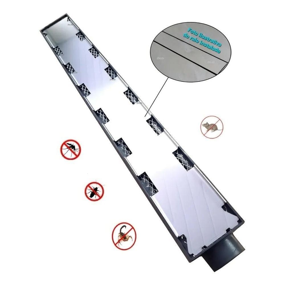 Ralo Linear 6X50Cm Oculto Anti Insetos Invisível Cola Piso