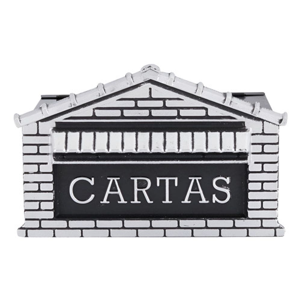 Caixa De Correio Aluminio Prata Decorarte Com Cadeado