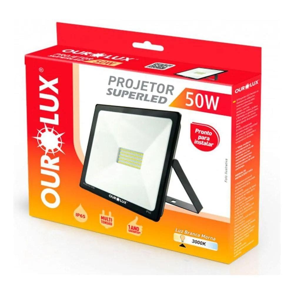 Refletor Projetor Led 50W Ourolux Superled 6500K Cor Da Carc