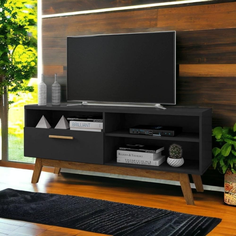 Rack com Divisórias Paládio Preto Fosco Bechara