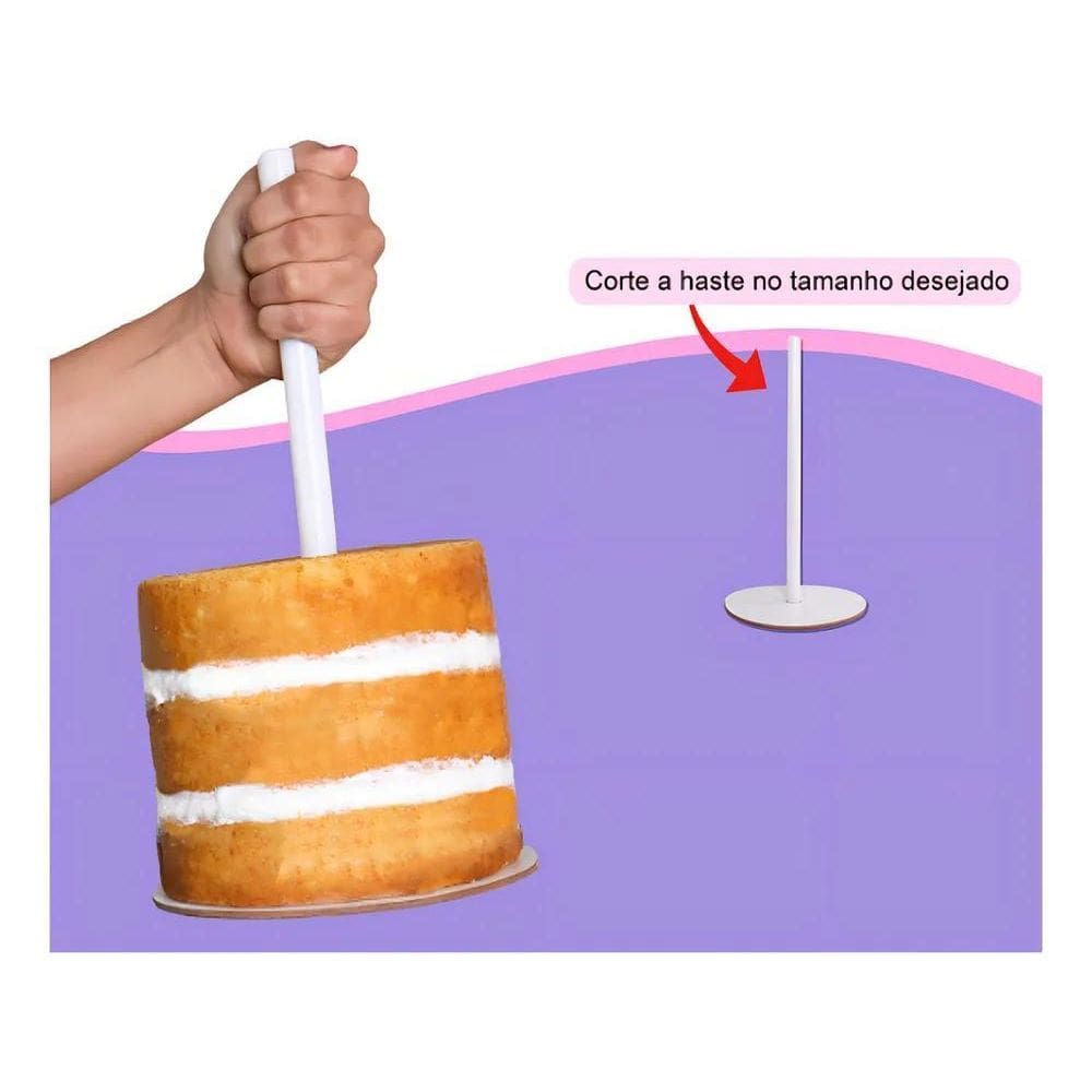 Guindaste Para Bolo 21Cm Solrac Disco E Varinha Em Mdf