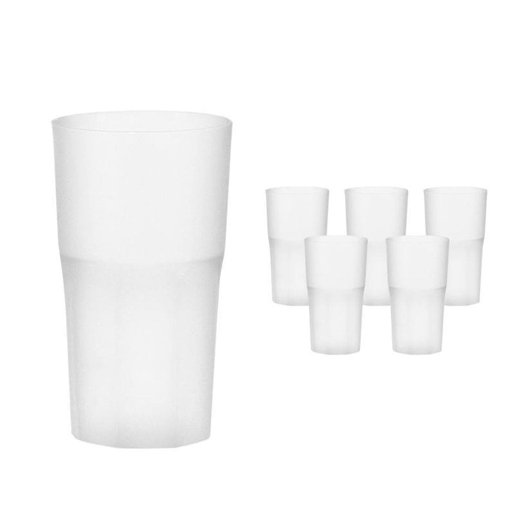 Kit 6 Copos Roma Branco 360Ml Plástico Premium
