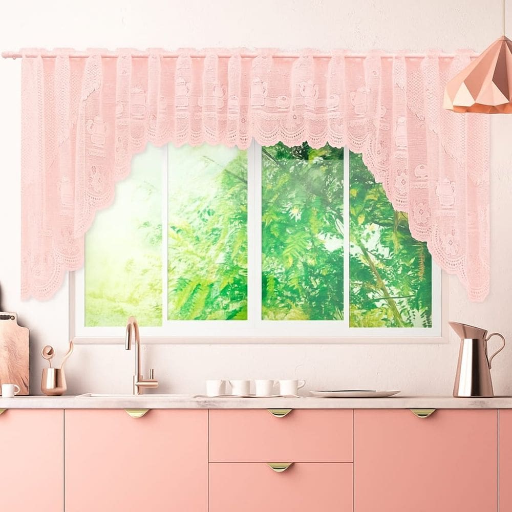 Cortina Bando Renda Cascata Cozinha Bule 3,15x1,00 Variadas