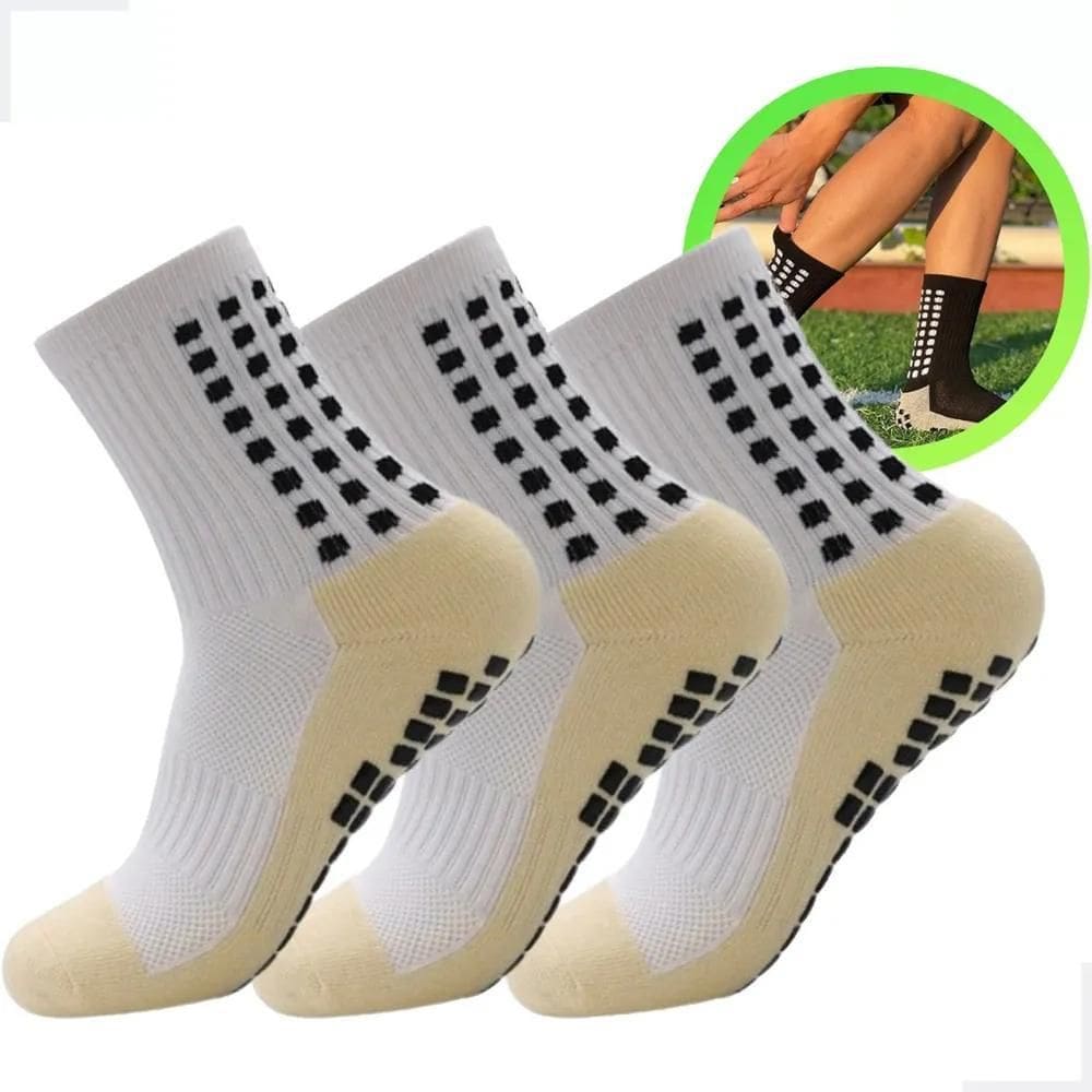 3X Kit 3 Pares Meias Antiderrapante Futebol Pro Socks Esport