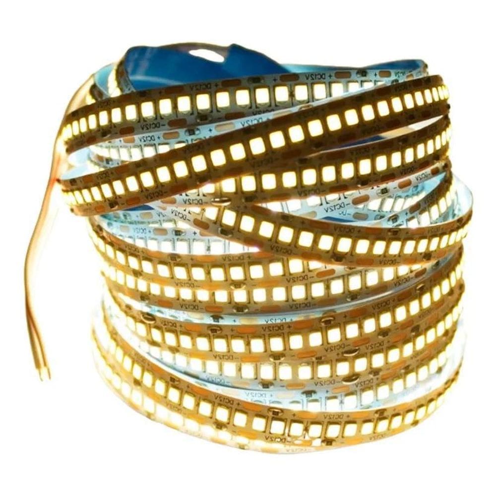 Fita Led Branco Quente 240 Leds/M Amarela Ip20 12V 5M Luz Br