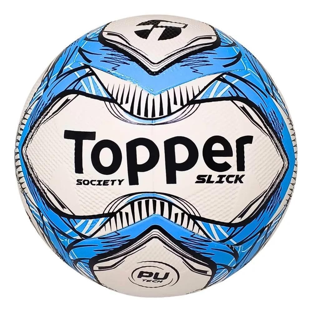 Bola Topper Futebol Society Branca E Azul