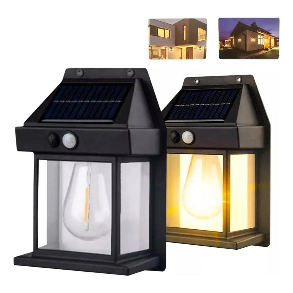 Arandela Solar Parede Externo Led Filamento Colonial Vintage