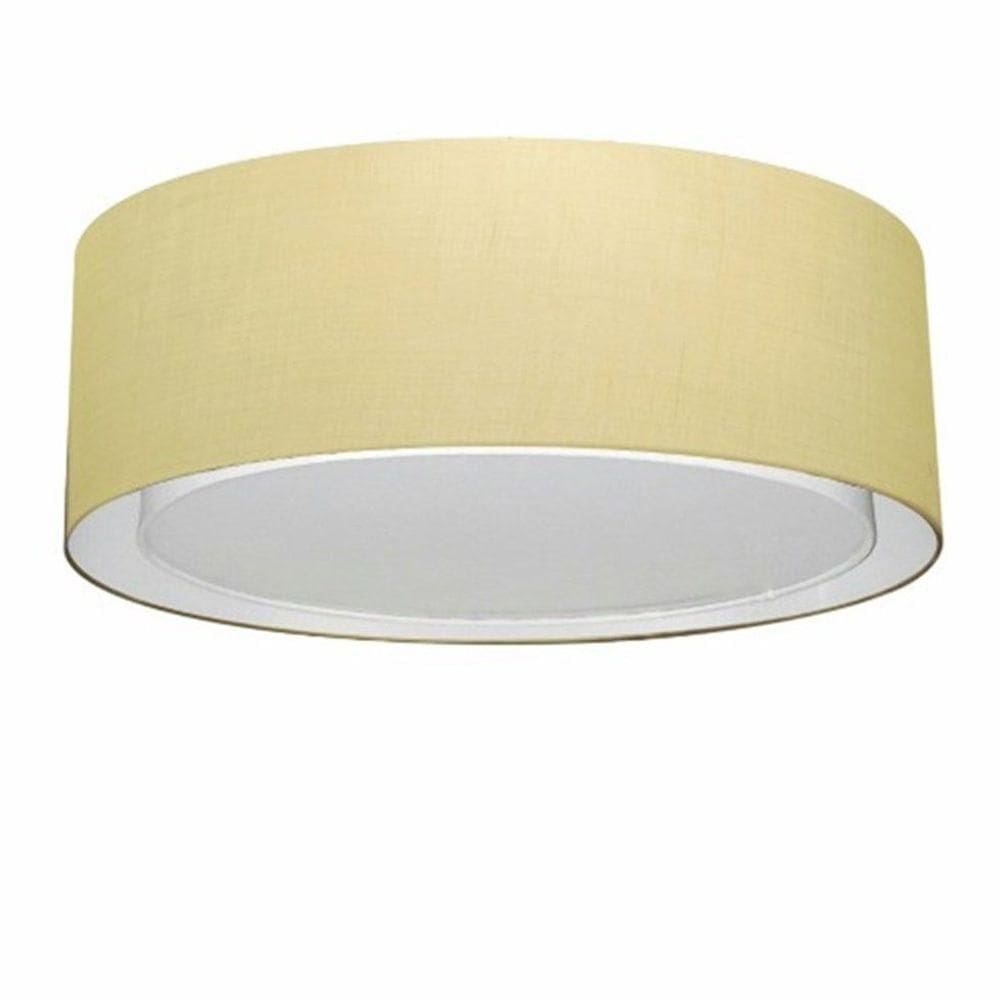 Plafon Cilíndrico Duplo Vivare Md-3038 Cúpula Em Tecido 80x30cm - Bivolt Algodão-crú 127/220v