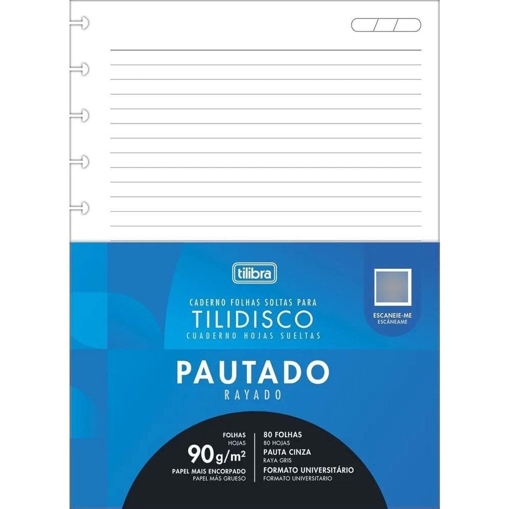 Bloco Refil De Caderno Tilidisco 90G Tilibra 80 Folhas
