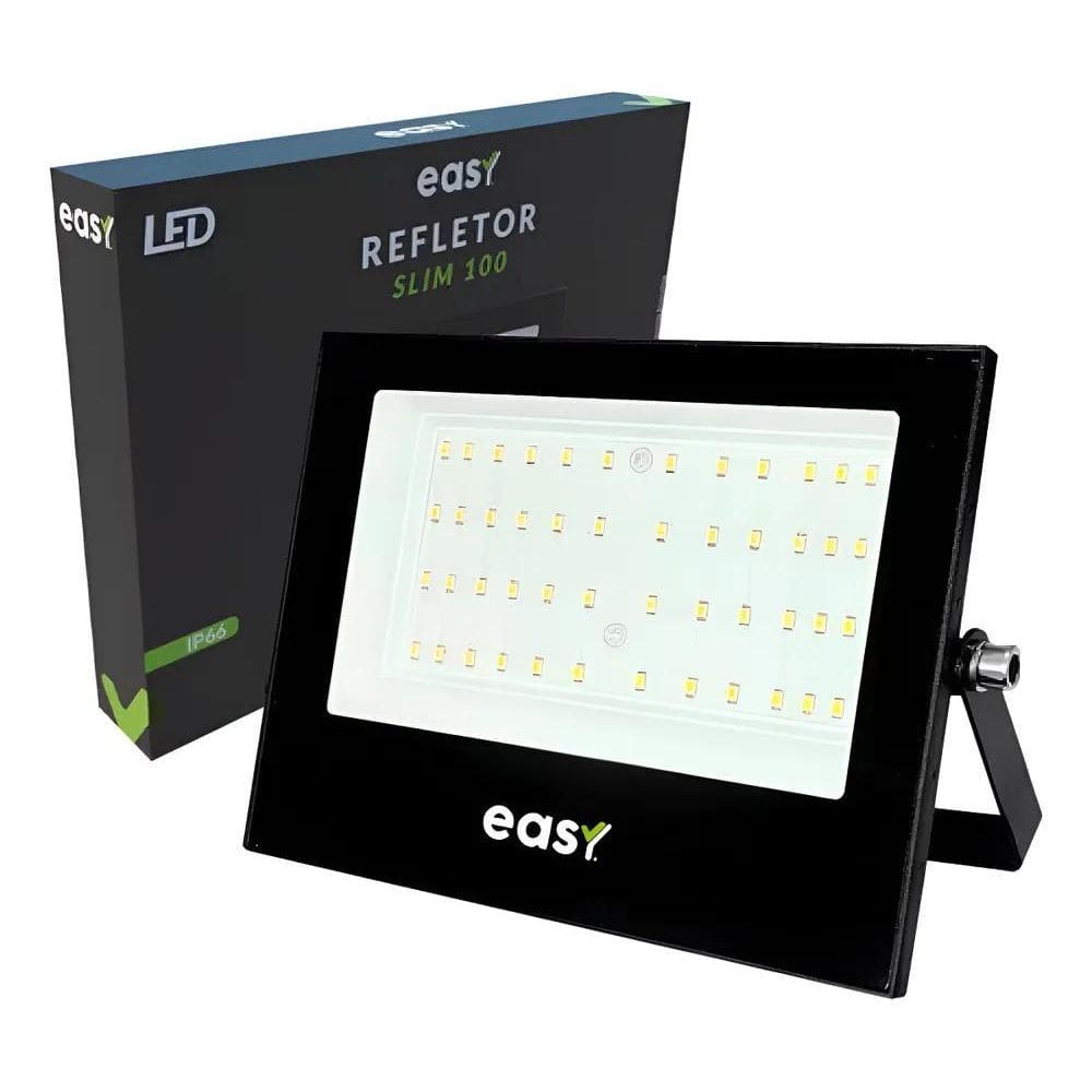 Refletor Led 100W Bivolt Branco Frio 6500K Easy Avant
