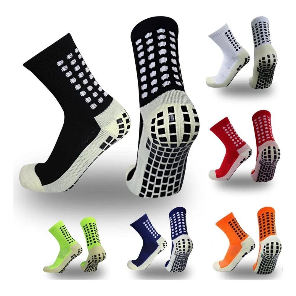 3X Kit 3 Pares Meia Antiderrapante Esportiva Futebol Treino