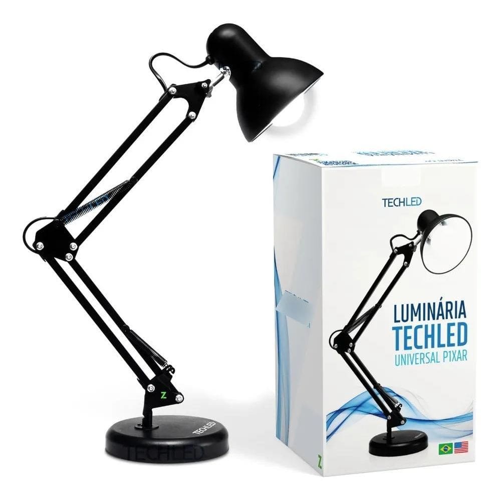 Luminaria De Mesa Abajur Techled Articulavel Home Office Est