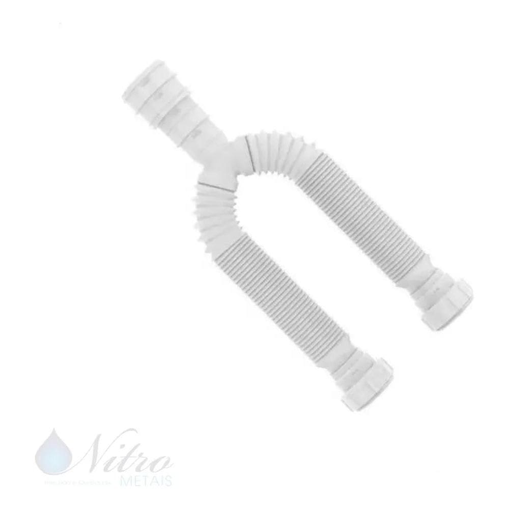Sifão Duplo Tubo Extensivo Branco Pia Cozinha Banheiro Nitro