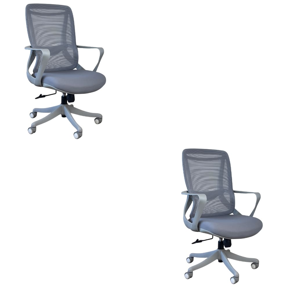 Kit 2 Cadeiras de Escritório Diretor Ergonômica Oficial Corporativa Milão sem Apoio