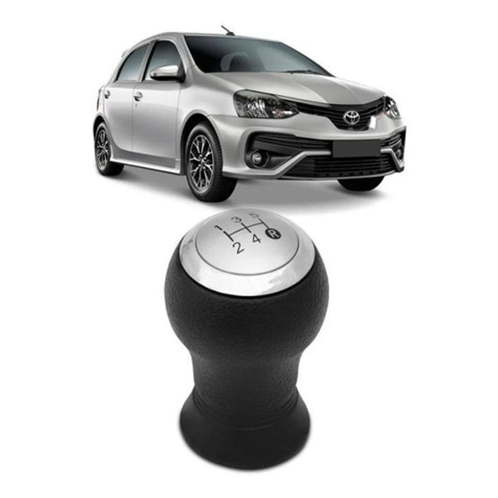 Manopla Bola Câmbio Etios Hatch Sedan Prata Aro Cromado