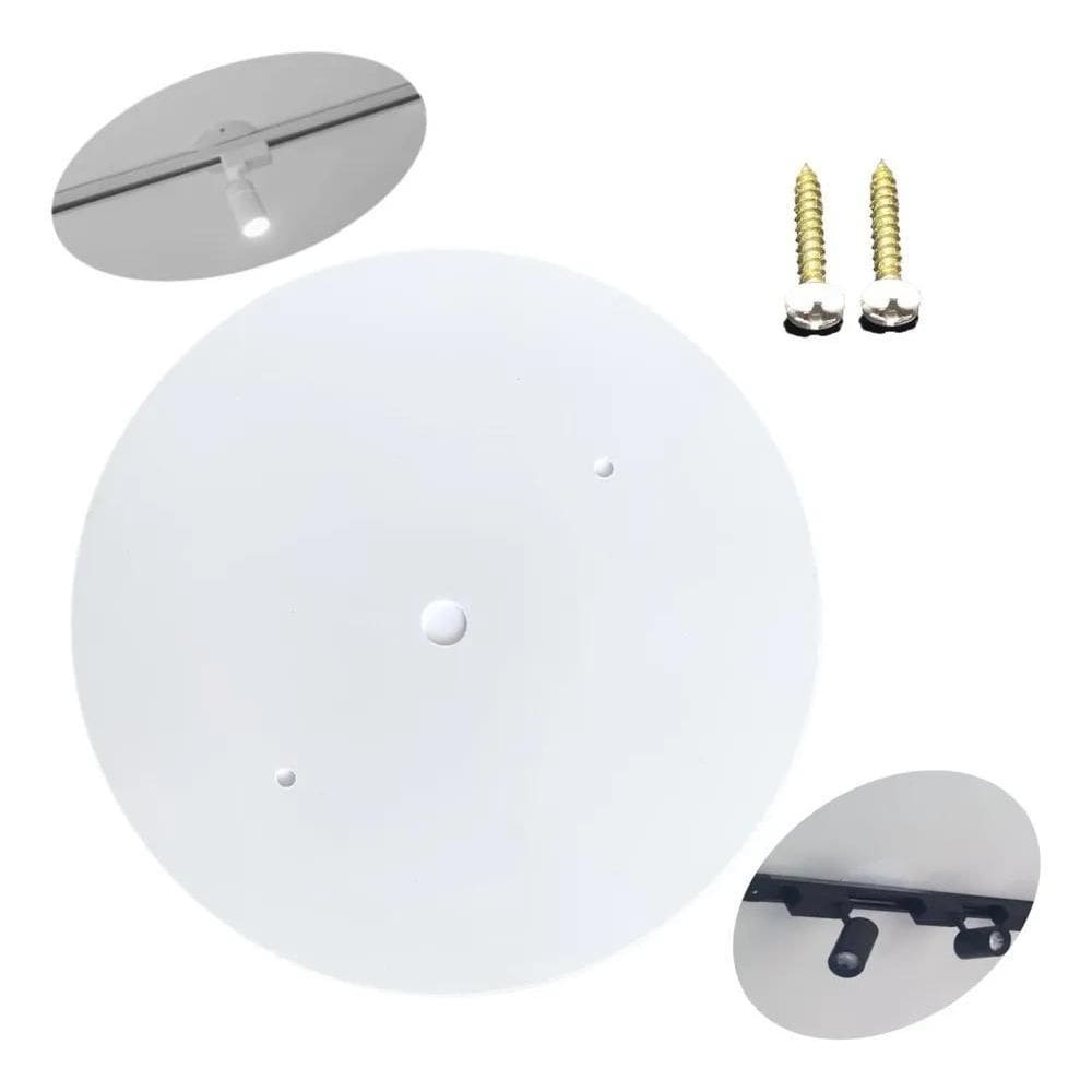 Kit 3X Tampa Cega Redonda Branca Ou Preta Trilho + Parafusos
