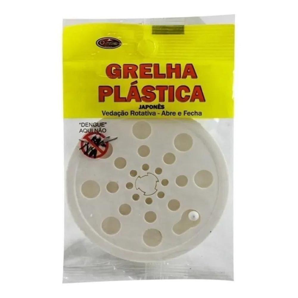 Ralo Grelha Pvc Plástica Abre E Fecha Redonda Branca 10Cm