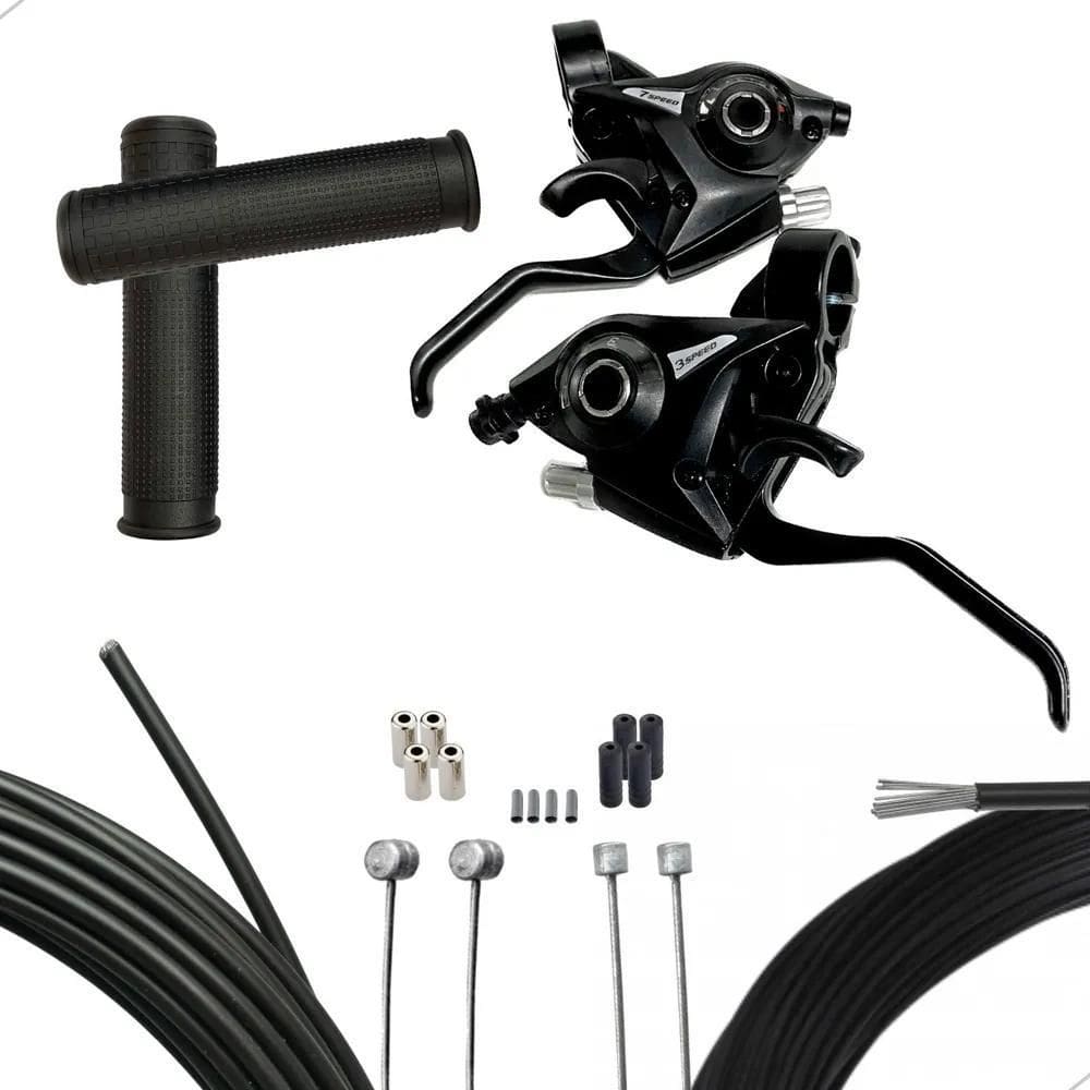 Alavanca 21V Trocador 3X7V Mtb Manete Tipo Shimano + Manopla