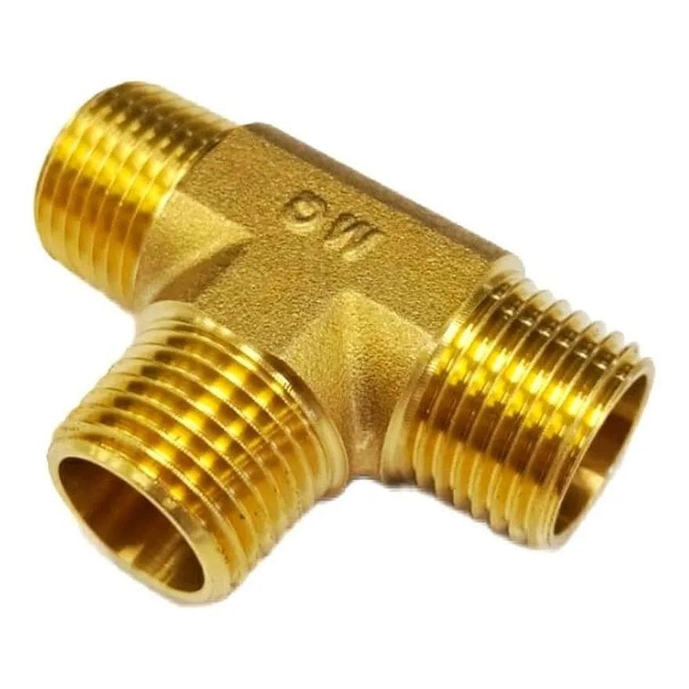 Tee Tê Em Latão Para Gás E Água 3X 1/2 Bsp Externo Macho