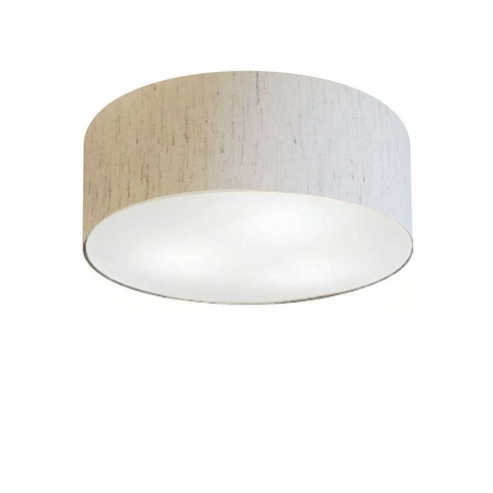Plafon Para Sala Cilíndrico Sl-3046 Cúpula Cor Linho Bege