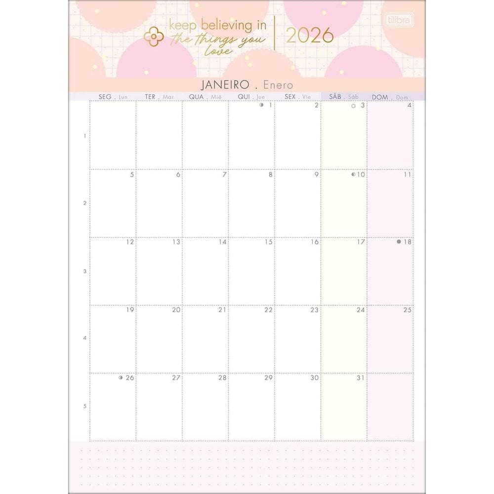 Tilibra - Calendário Planner 21 x 29 cm Soho 2026 - Tilibra