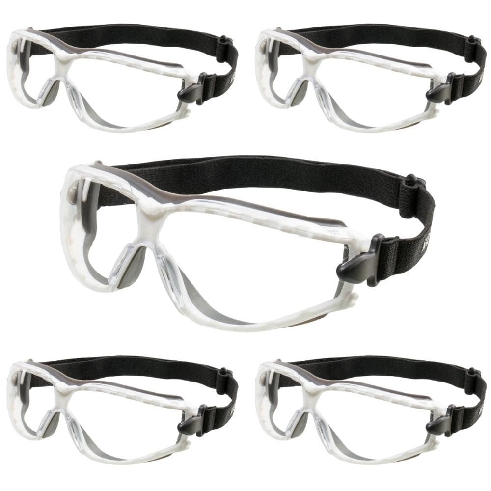 Kit 5 Óculos de Proteção Ampla Visão Incolor Antirrisco Antiembaçante Aruba Kalipso