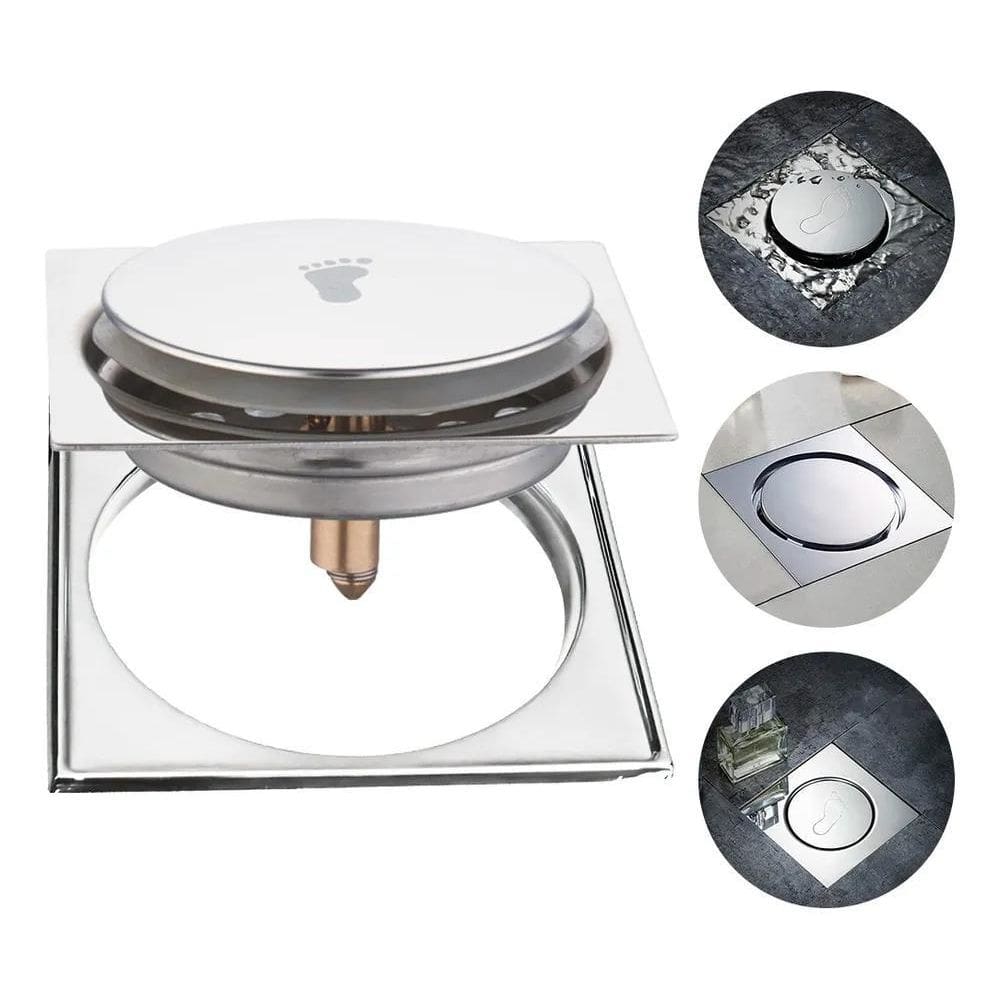 Ralo Click Inteligente 10X10 + Porta Grelha Caixilho Em Inox