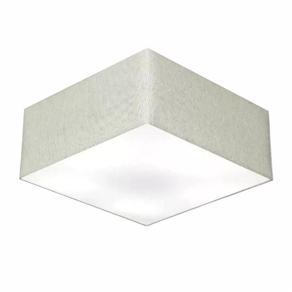 Plafon Quadrado Vivare Md-3012 Cúpula Em Tecido 21/50x50cm - Bivolt Rustico-cinza 127/220v